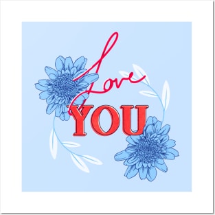 Love You in Blue Posters and Art